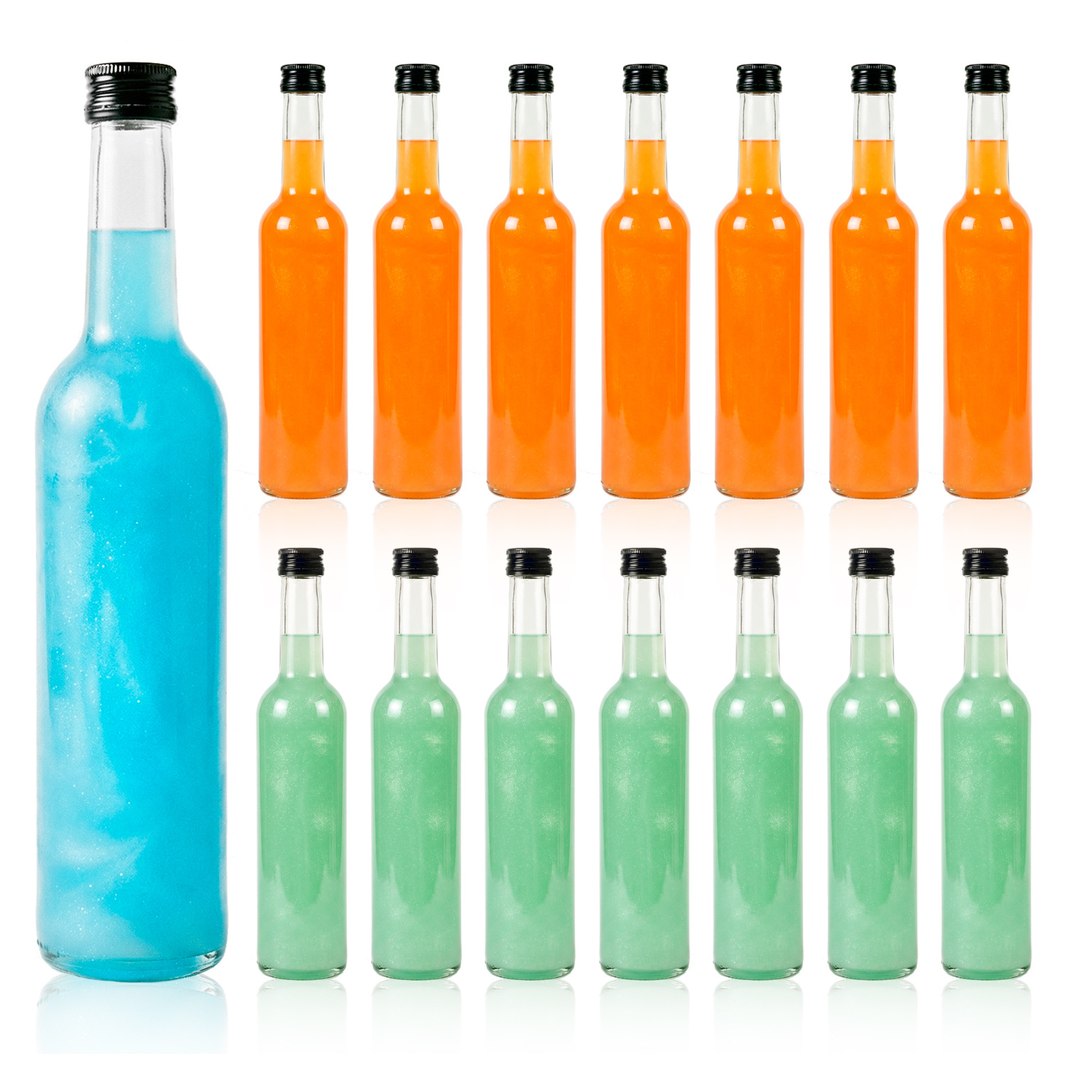 5/ Pcs. Alcohol Bottles, Glass 350 Ml Futura - Bottle Set, Perfect For Syrup, Oils