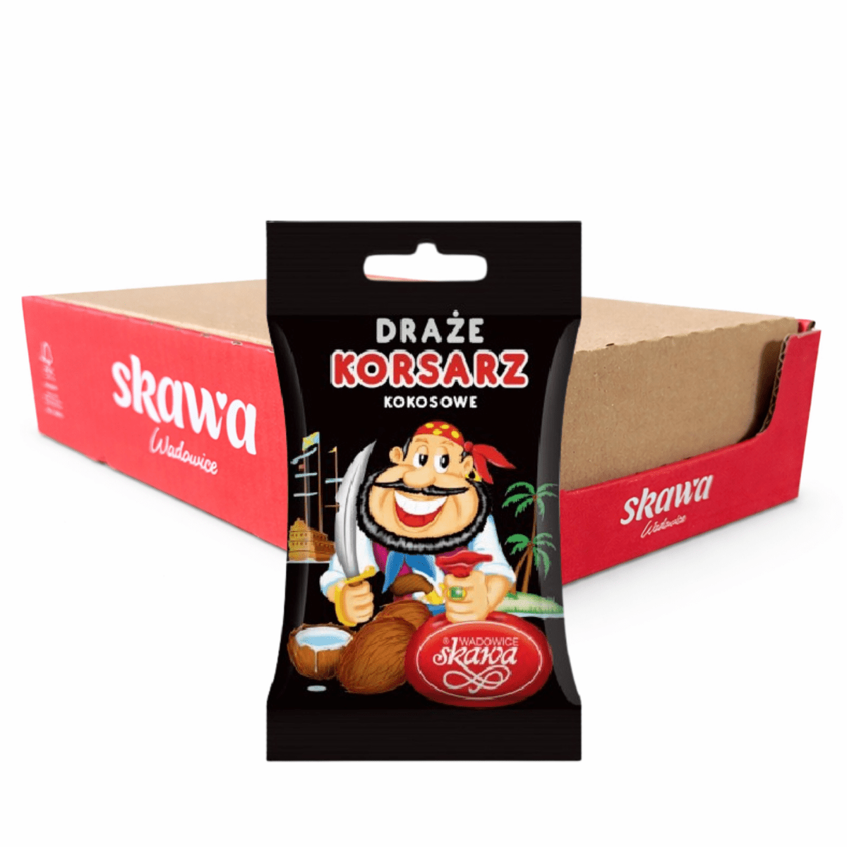 Image of Coconut Dragees Corsair Coconut Dragees 70g X 20 Pieces Carton - Skawa Wadowice