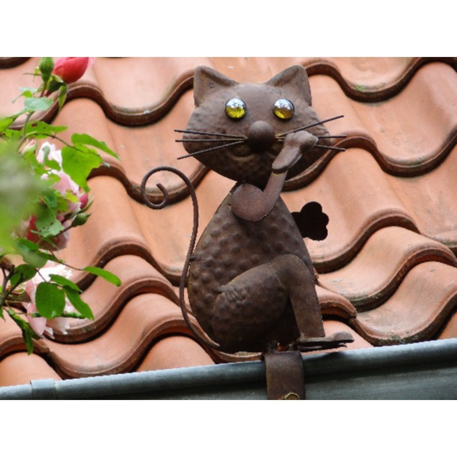 Image of Roof Gutter Figure Cat, Wire Figure, Decorative Figure, Decorative Figure For Roof Gutter, Railing Or Fence, Roof Gutter Decoration, Roof Figure, Ornamental Figure - Perfect Gift Idea