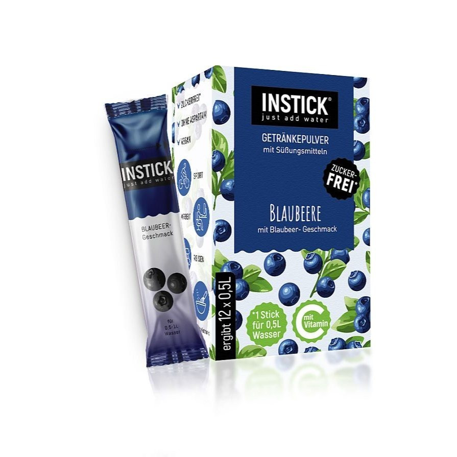 Image of Instant Beverage Powder Blueberry Flavor Sugar-free 12 Sticks Of 2.5 G (equals 30 G)