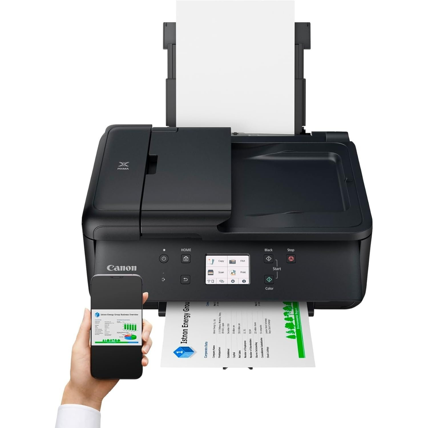 Tr7650 Multifunction Printer Din A4 - Color Inkjet Printer Black 4 In 1 (scanner, Copier, Wireless Printer, Fax, Cloud Link, Adf, Wlan, Lcd, 4800 X 1200 Dpi, & )