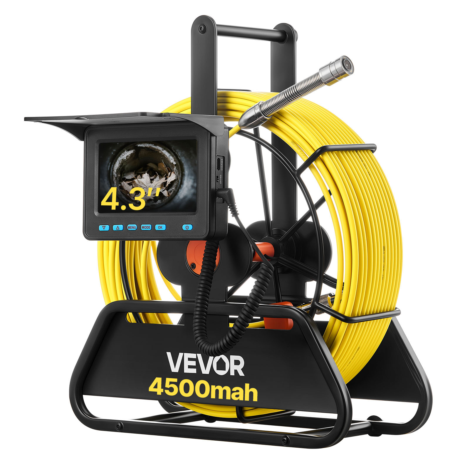 TEMU VEVOR Cámara de alcantarillado, Cámara de inspección de drenaje de 50m, Cámaras de fontanería tipo serpiente con luces - 6 LEDs ajustables,