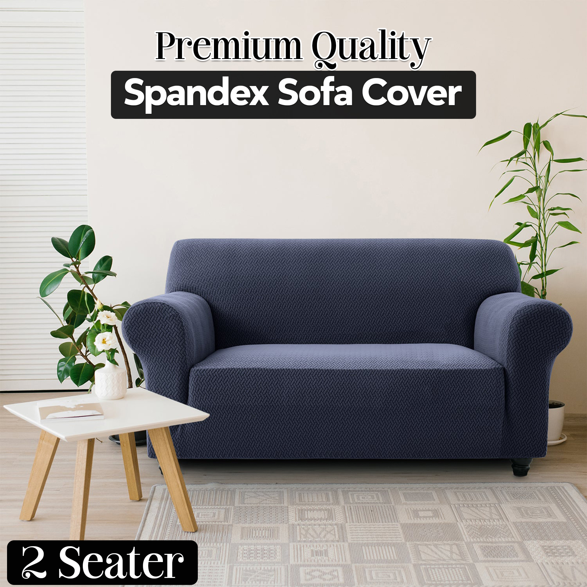 TEMU 1pc Soft Stretchable Spandex Sofa Cover – Soft Plush Thick Stretchable Couch Slipcover With Non-slip Elastic Bottom, Standard Sofa Protector For