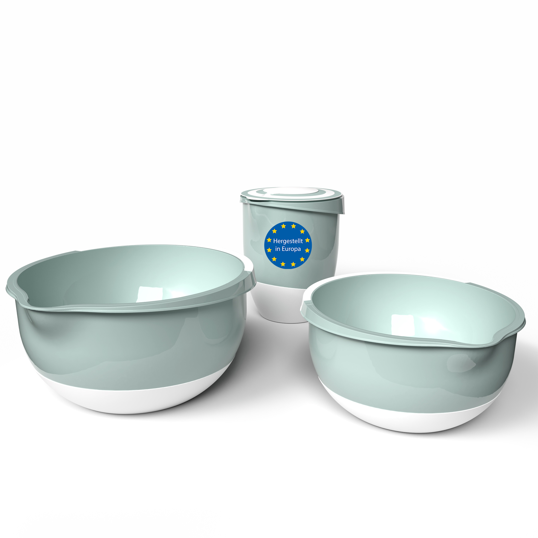 Bigdean 3-piece Set: 3.5 Liter & 2 Liter Mixing Bowl & Whisk Pot With Splatter Guard, Food-safe, Dishwasher Safe –