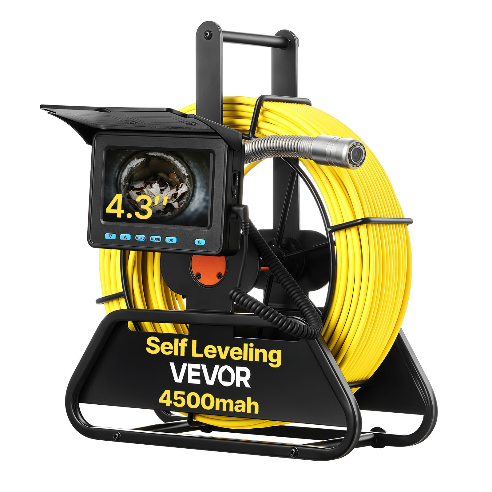 Image of Vevor Sewer Camera, 30m, Drain Inspection Camera With 1080p Hd Screen, Plumbing Cameras With Lights - 12 Leds & 16gb Card For Sewer Line Duct Pipe
