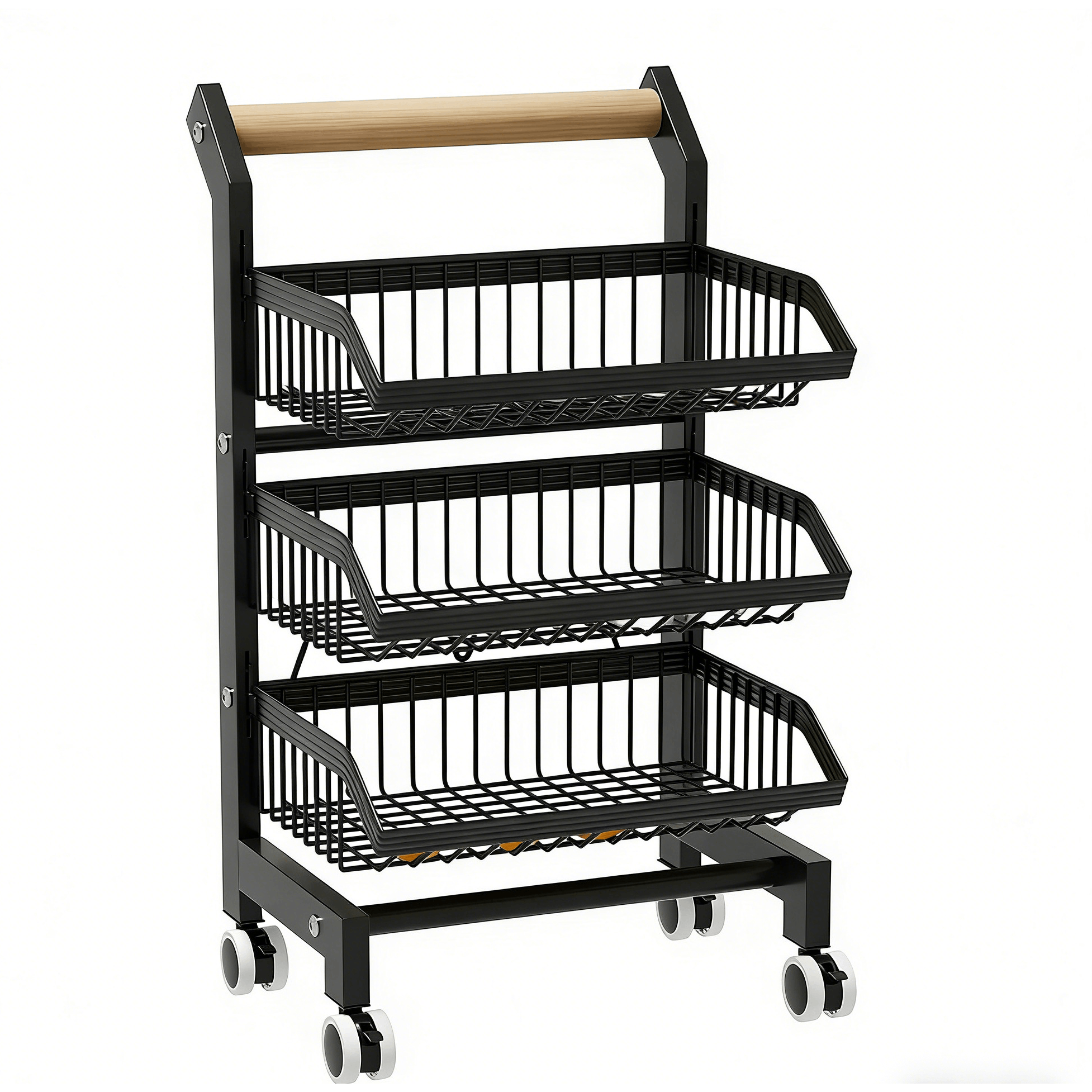 E-shop ® Rollwagen, Küchenwagen mit 3-5 Ebenen, Servierwagen mit Rollen, Aufbewahrungswagen aus Metall mit Griff, Multifunktional Rollwagen für Büro,
