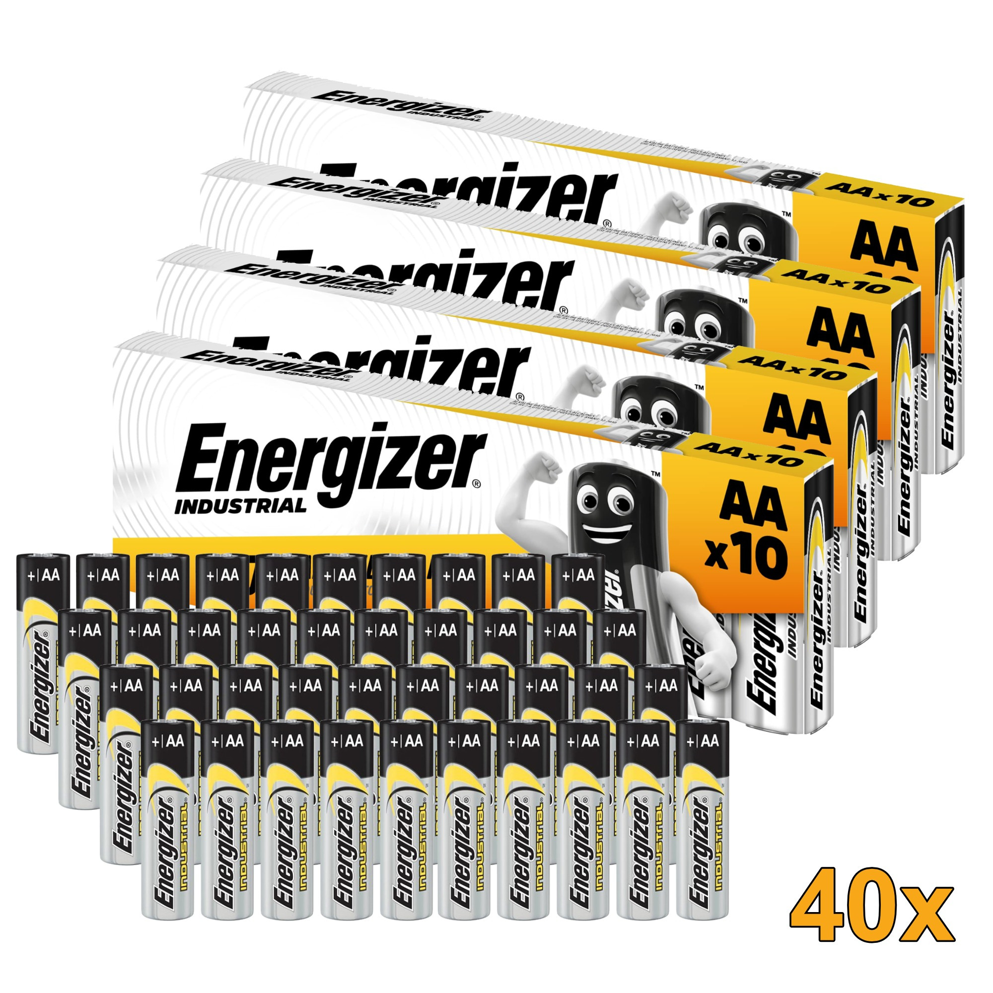 TEMU Industrial Aa Alkaline Batteries 40 Pack – 1.5v Lr6 Mn1500 Long For Home, Office & Professional Use