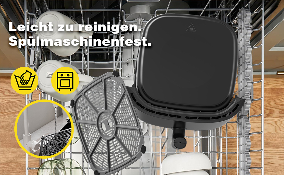 Hot Air Fryer 9L Airfryer XL - Olievrije Friteuse met Metalen Binnenkamer, Hot Air Friteuse, 9 Programma's, Digitaal LED Display