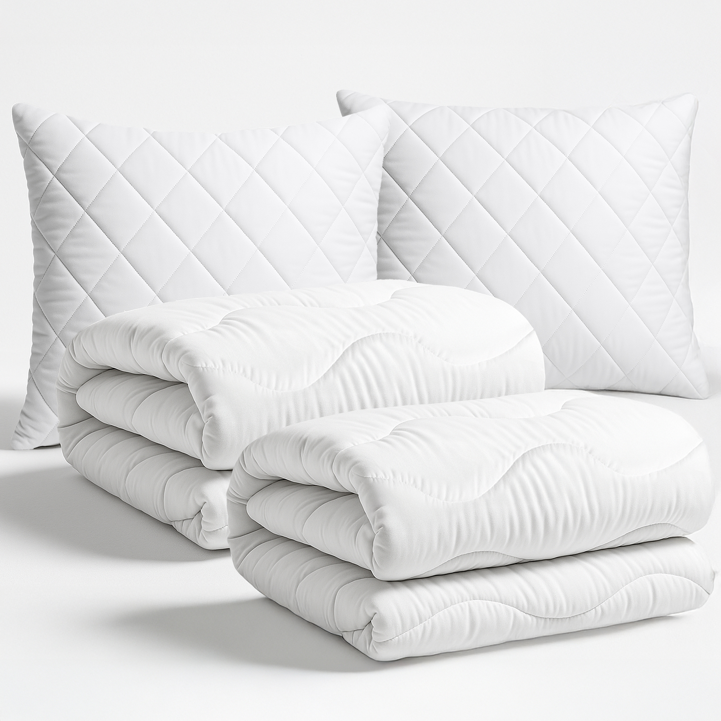 E-shop 2er Set als Schlafset mit 2× Bettdecke & 2× Kopfkissen 80×80 cm – Ganzjahres-Bettenset mit atmungsaktiven Decken und bequemen Kissen –