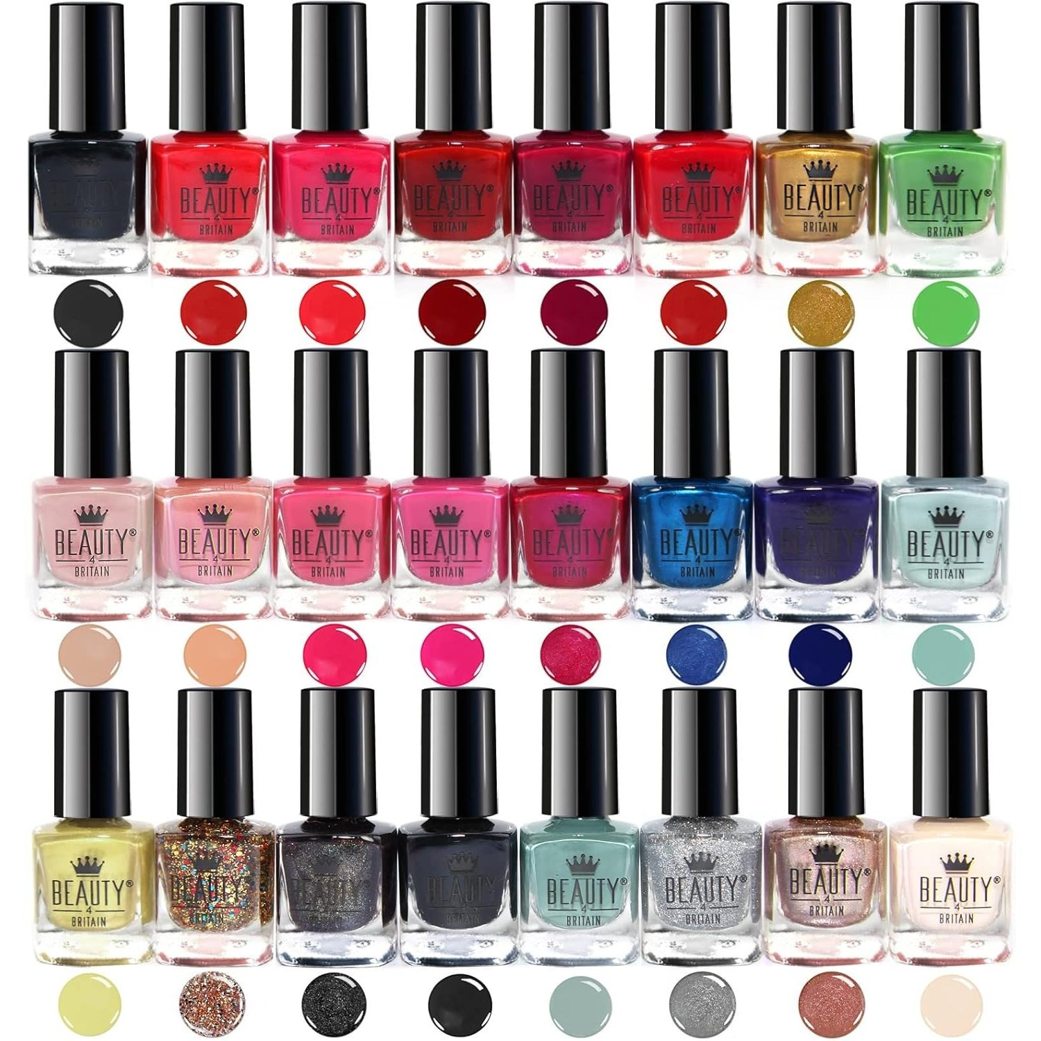 TEMU 24 X Nail Polish Varnish Different Modern Colours Quick Drying 5 Ml
