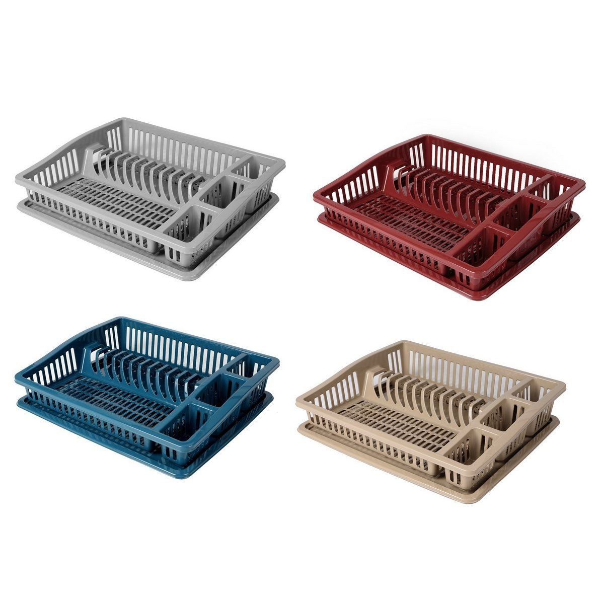 Image of Urban Living Dish Drainer Rack, 46 X 37 X 9.5 Cm, Dish Basket, Dish Rack, Dish Stand, Drip Tray, Dish Drying Rack, Dish Shelf, Dish Dryer