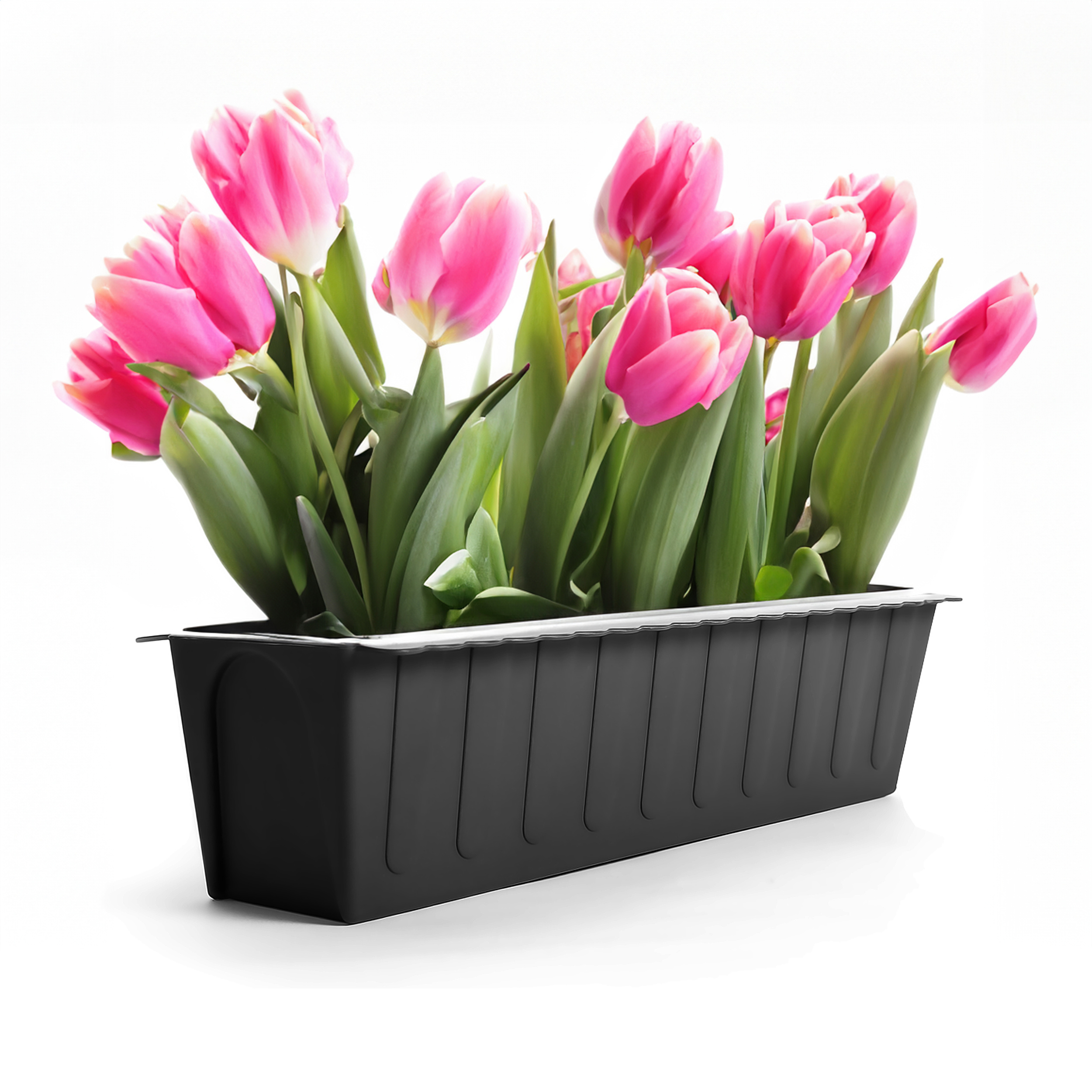Image of Bigdean 6pcs Of Pallet Flower Boxes For Use In - Planter For Planting & Decorating - For Herbs, Flowers & Plants - Uv-stable & Weather-resistant Plastic