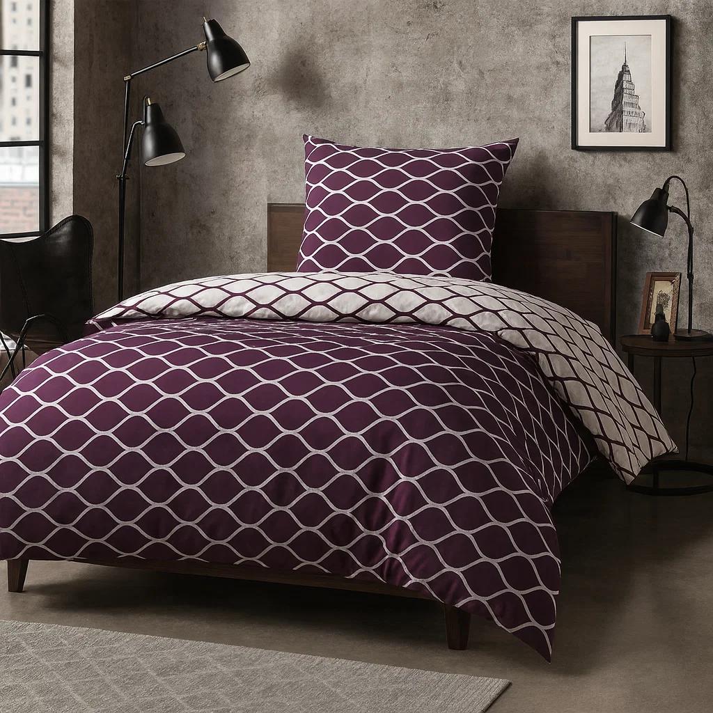 Cotton Bedding Set 135x200 -piece - Duvet Cover 135x200 + Pillowcase 80x80 - 100% Reinforced Cotton - Zipper Closure