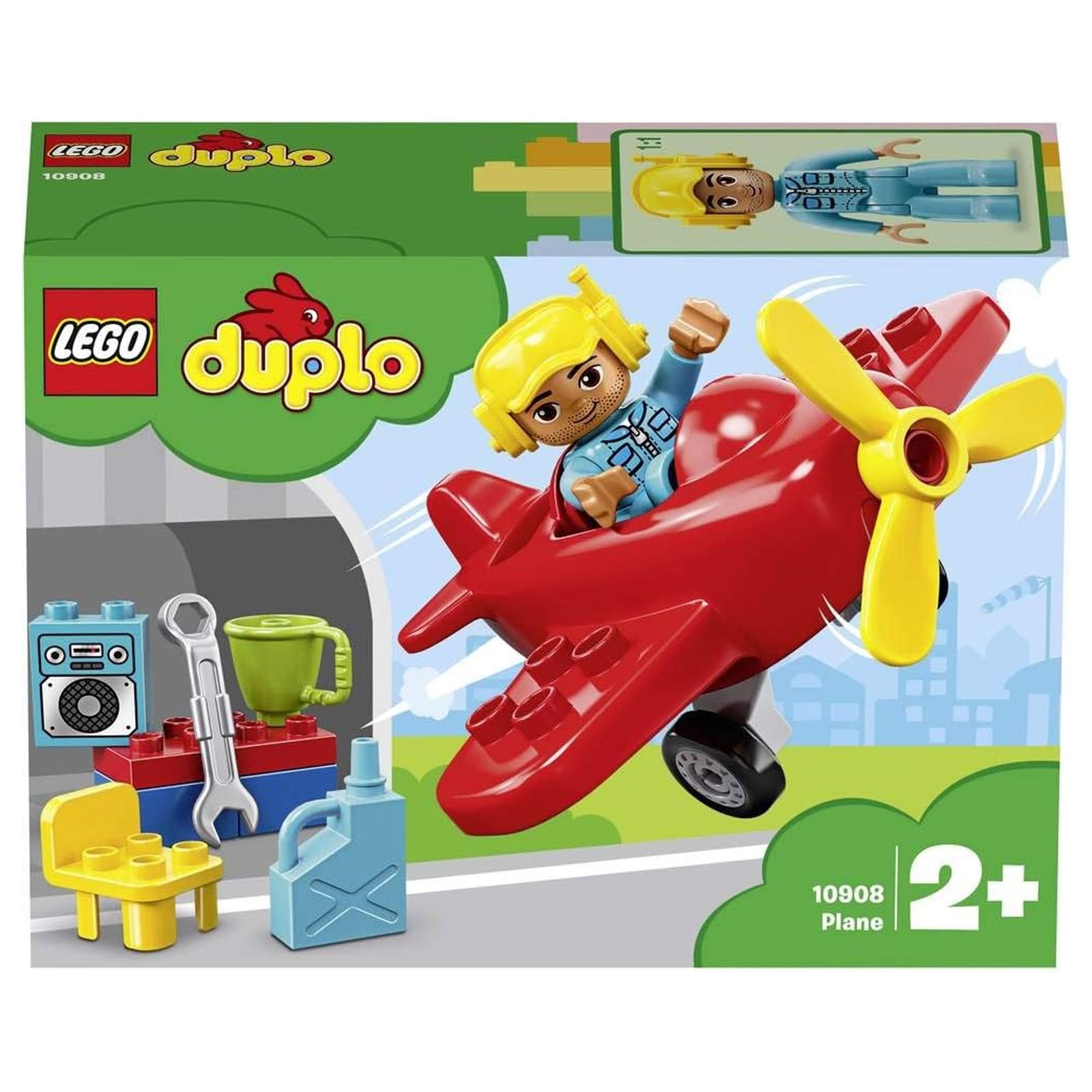 E-shop Lego 10908 - Duplo - Flugzeug mit Pilot, Werkstatt & Zubehör