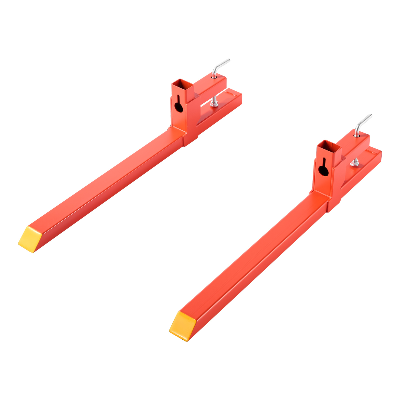 Image of Vevor Pallet Forks, 907 Kg Clamp On Pallet Forks, 109 Cm Total Length Heavy-duty Tractor Fork Compatible With Tractor Attachments, Loader Bucket, And Skid , Orange