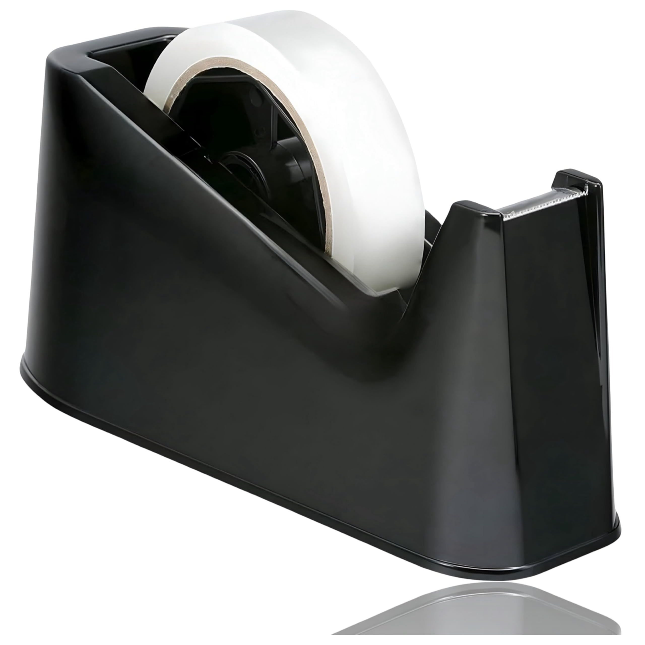 TEMU Heavy Duty, Tape Dispenser - Weighted, - High-quality, Sharp Cutting Blade - Black, Desktop Adhesive Distributor - Uniform Cutting - 1 Hand