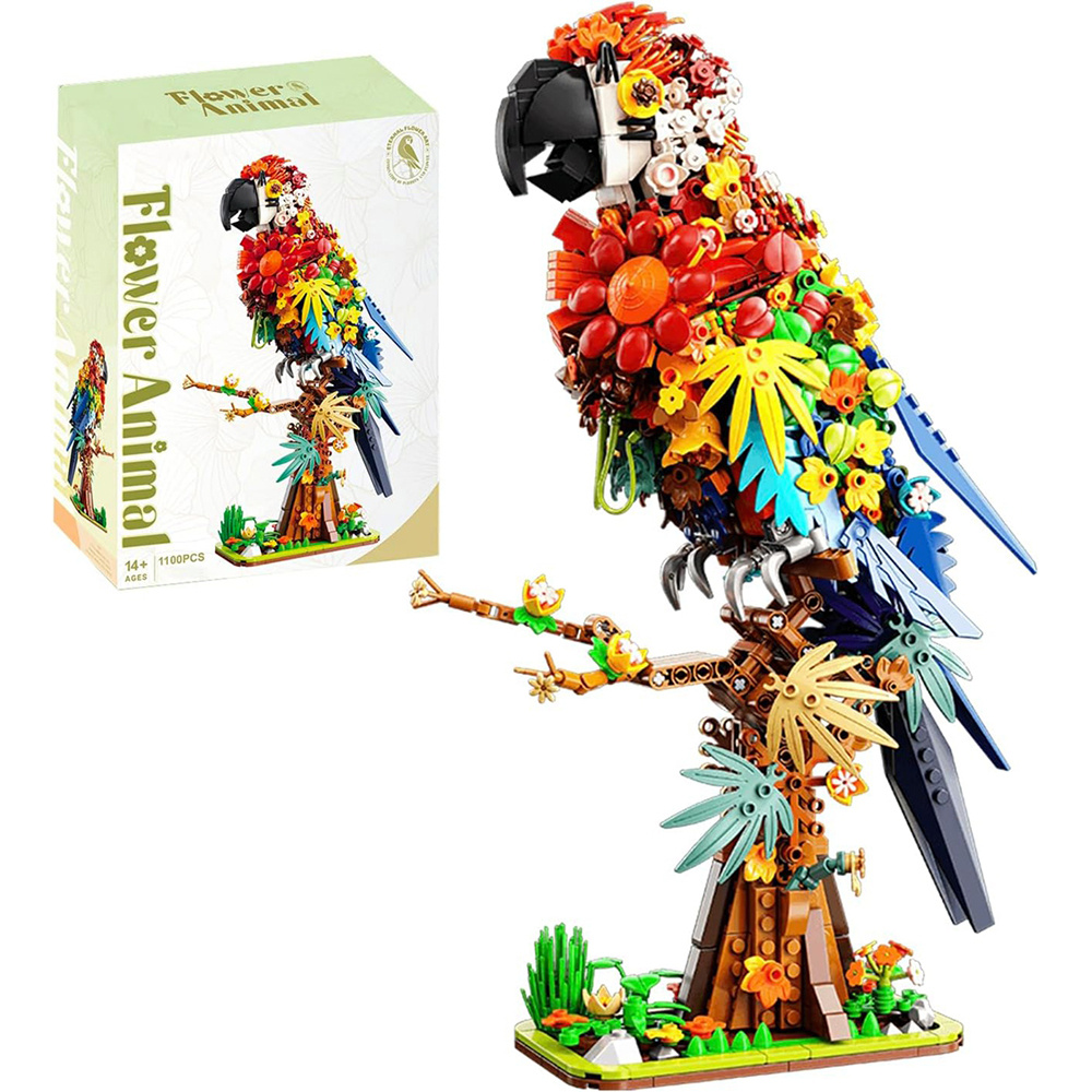 TEMU Parrot Building Sets For Adults, Creative Bird Building Blocks Model, Animal Toys, Decor For Home Office, Birthday Gifts 1100pcs