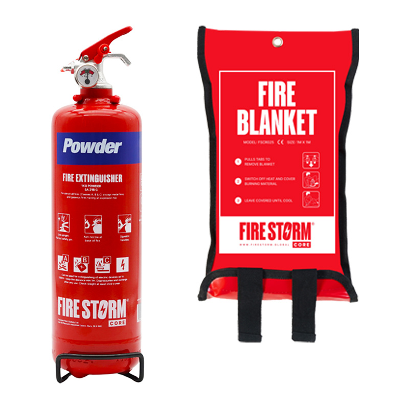 fire extinguisher blanket set 1kg powder abc dry   cylinder   wall bracket home kitchen   kitchen     workshop   office