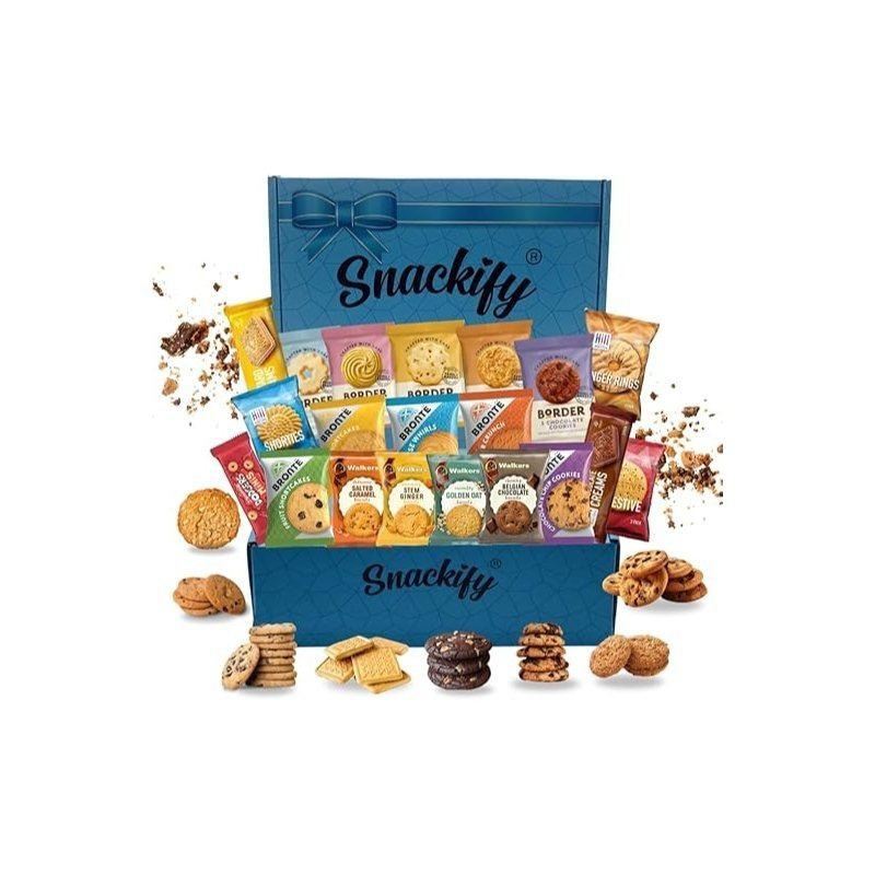 TEMU Luxury Biscuits Gift Set Hamper Bundle Contains 20 Packs Of Individually Wrapped Biscuits Multipacks Snackify Gift Hamper Includes A Variety Of