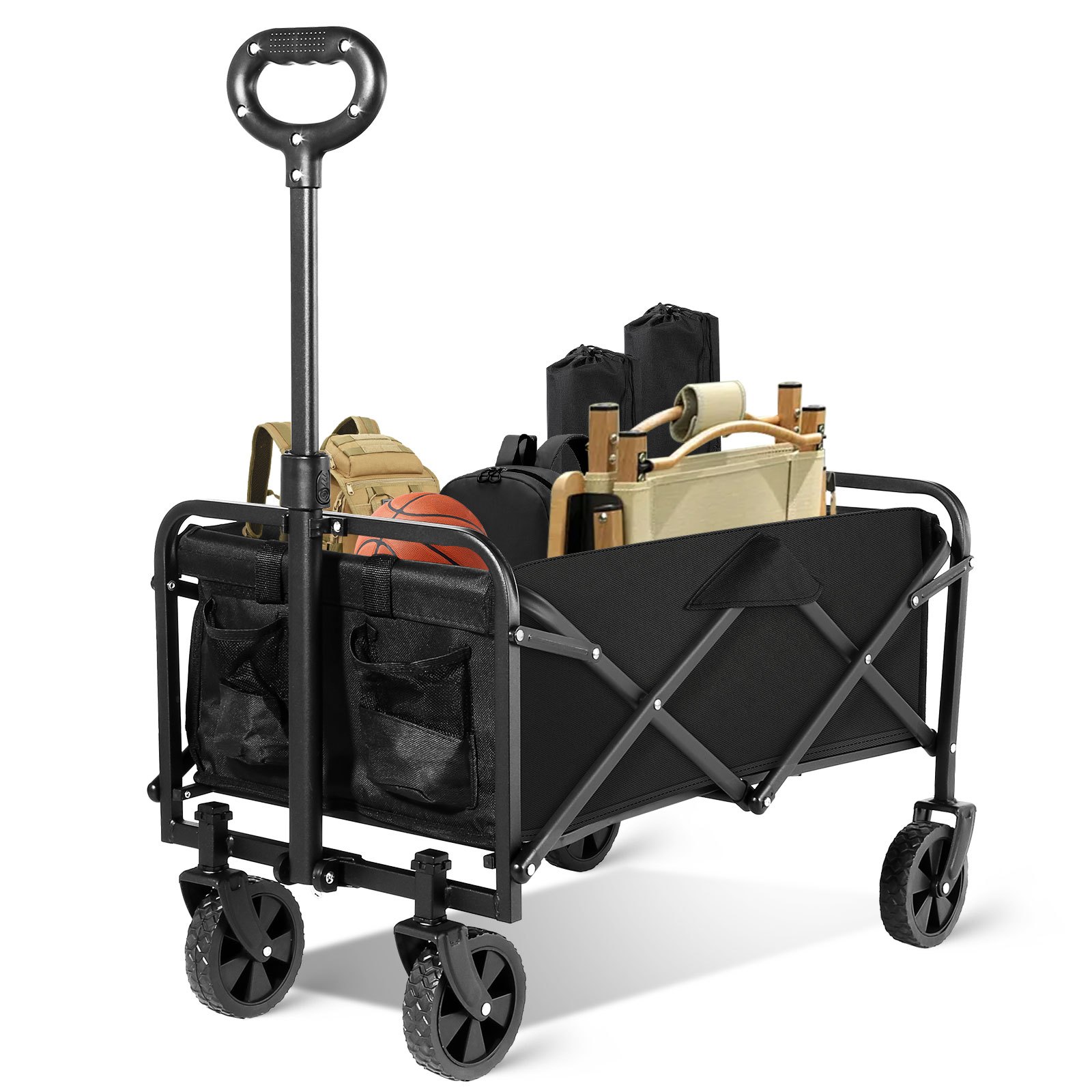 E-shop Klappwagen für Leichtathletik – Großes Fassungsvermögen – Geländewagen mit verstellbarem Träger, Kapazität für Camping, Transport von