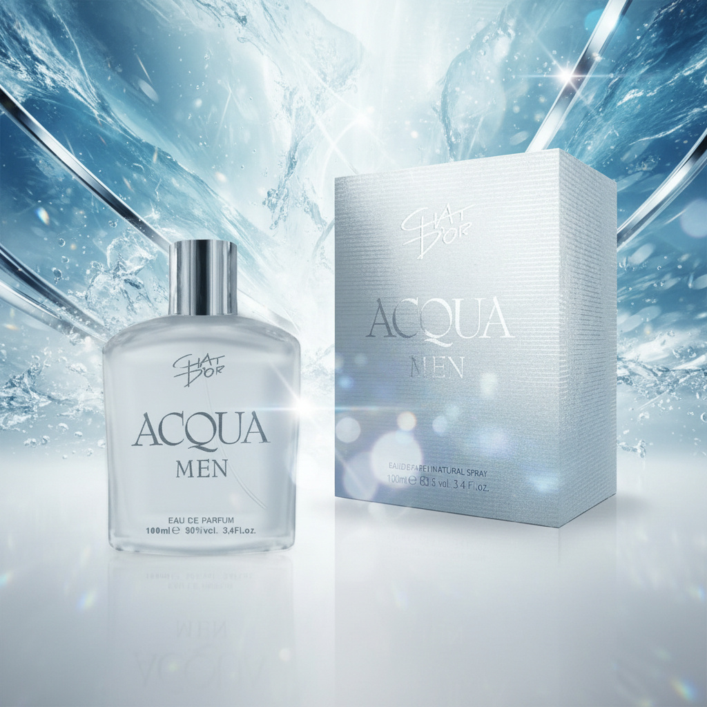 E-shop Herren Chat Wasserparfüm 100 ml - Frischer und raffinierter, maskuliner Duft mit aquatischen, zitrusigen und aromatischen Noten; leichter,