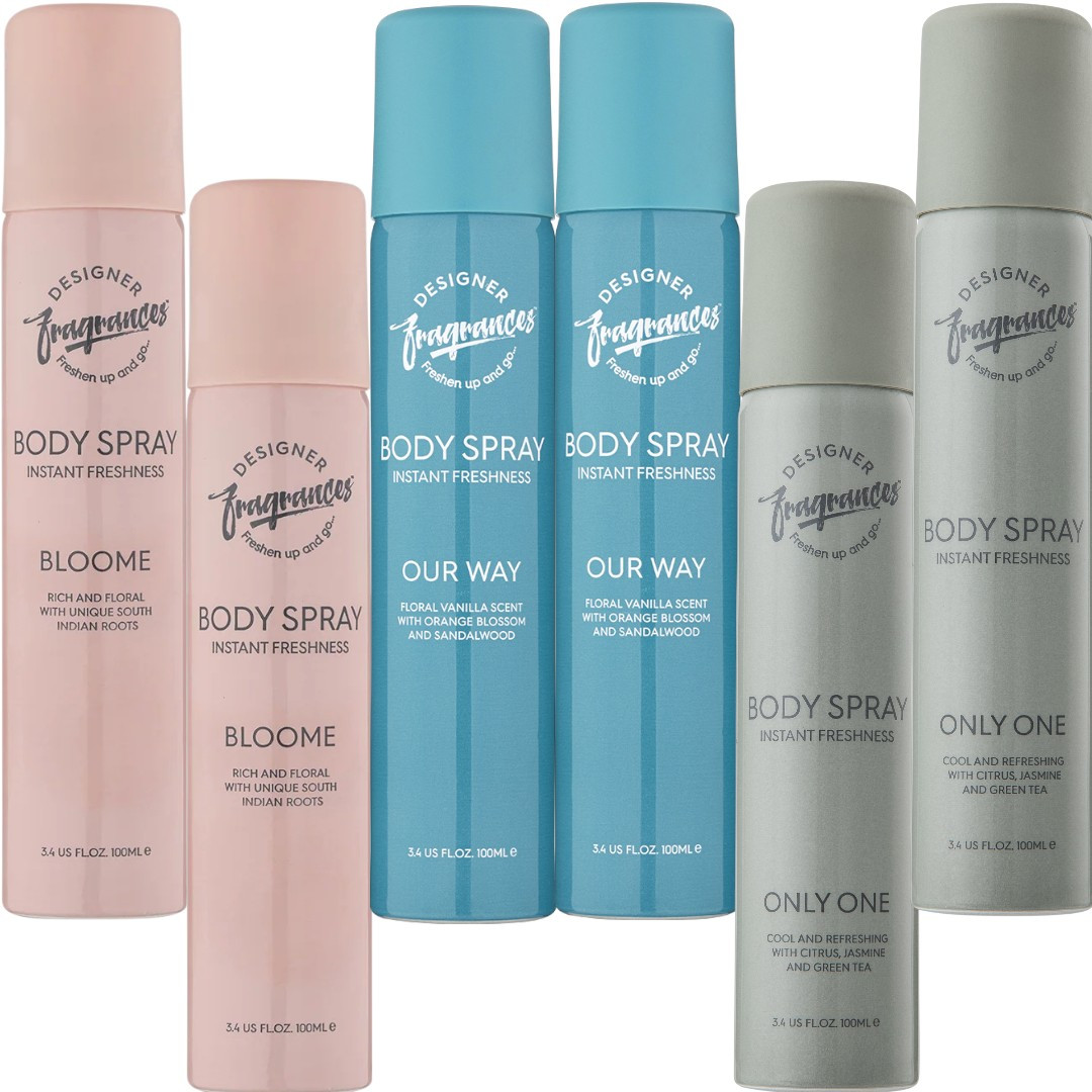 TEMU Designer Fragrances 6 Pack Assorted Aromas Bundle - Bloome, Our Way & - Women's Body Spray Deodorant Cans - For Instant Freshness On The Go -