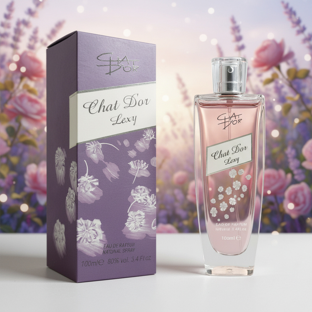 E-shop Parfüm Chat Dor Lexy für Damen 100 ml, Eau de Parfum, weiblich, sanfter Duft, blumig und elegant, und langanhaltendes , ideal für den täglichen