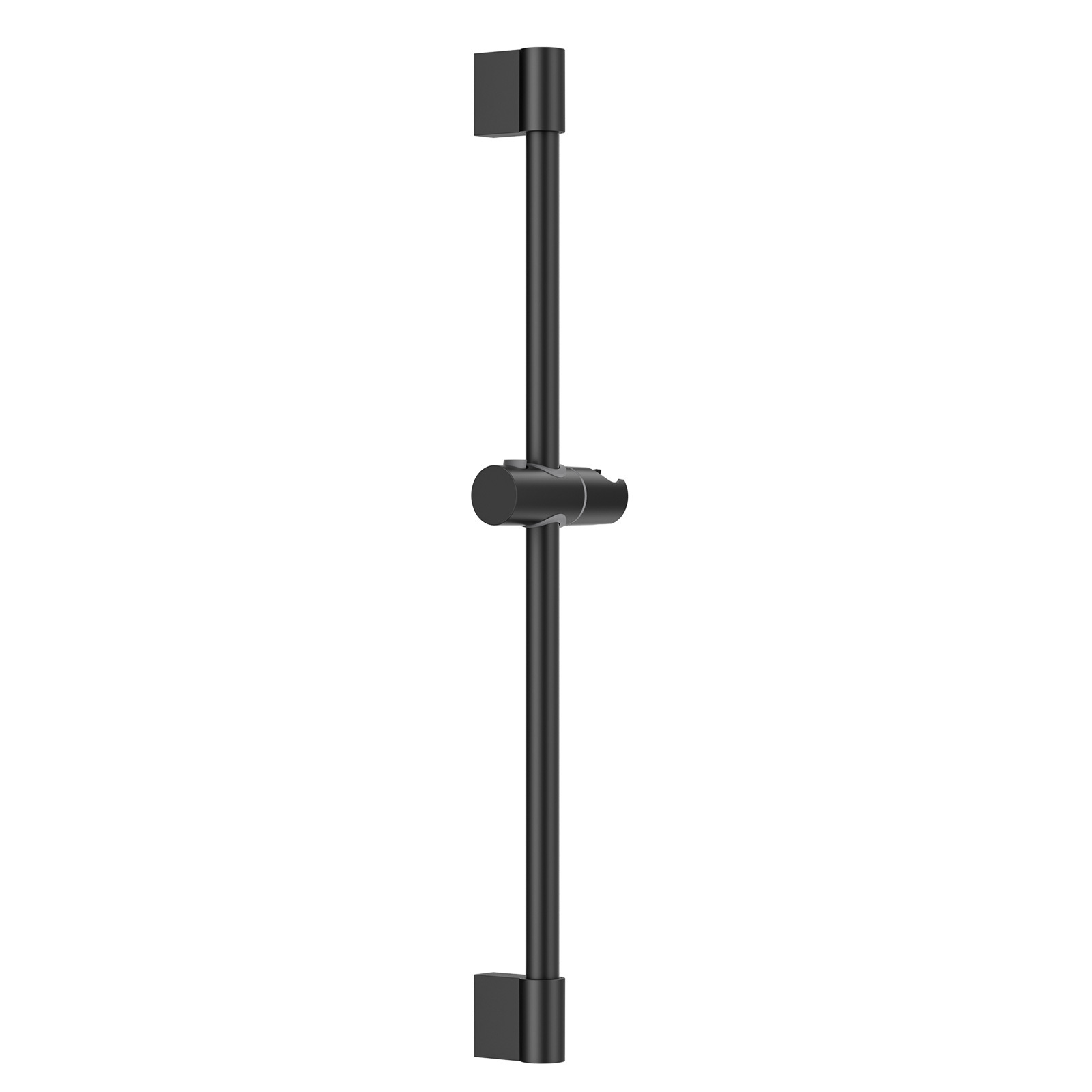 E-shop AuraLum max Duschstange 65 cm Schwarz aus Edelstahl, runde Duschgleitstange mit höhenverstellbarem Duschhalter, schwenkbarer Gleithalter 360°,