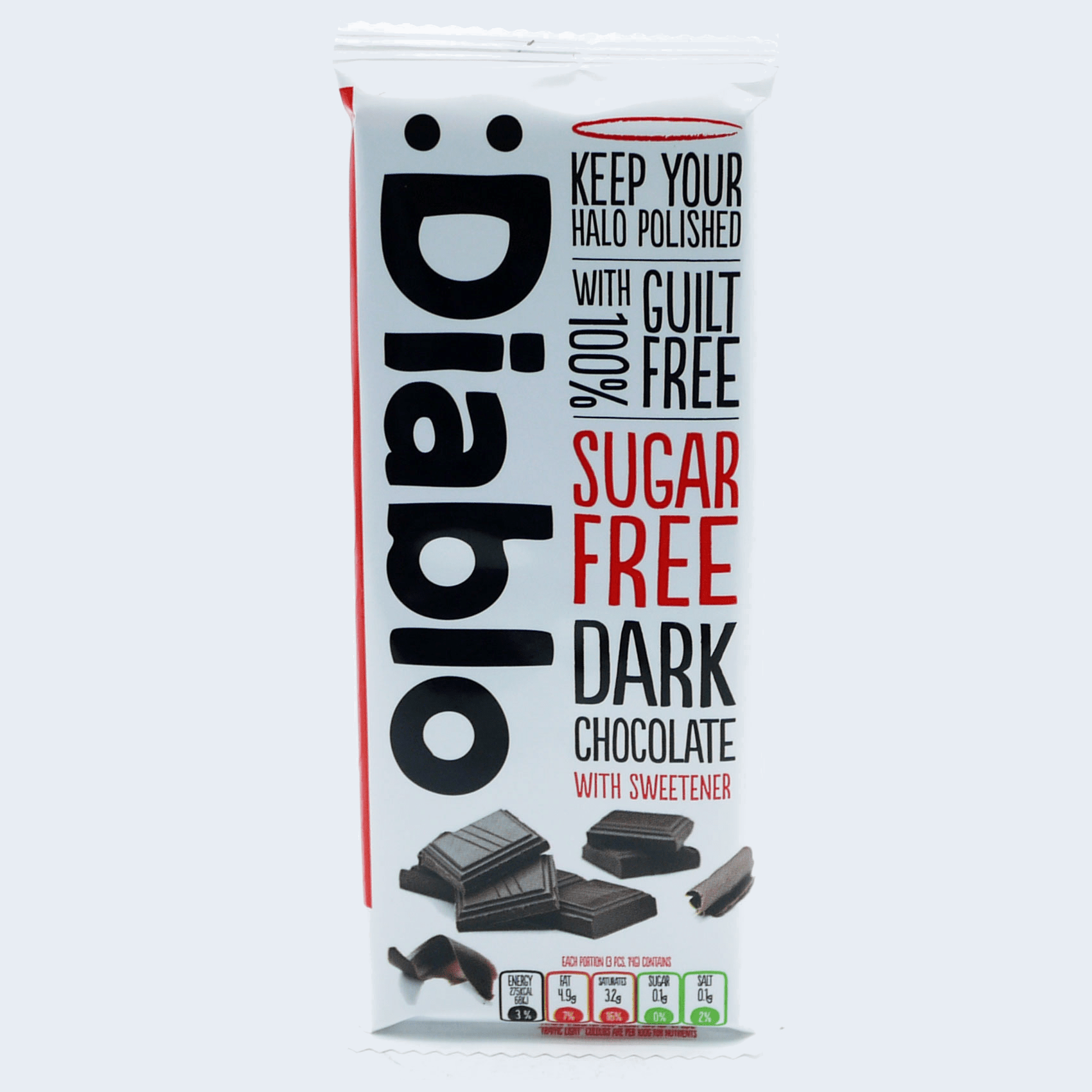 TEMU Diablo - No Added Sugar Dark Chocolate Bar Maltitol - 85g Sugar Free Chocolate - Gift Idea - Festive Treats - Christmas Stocking Fillers - Party