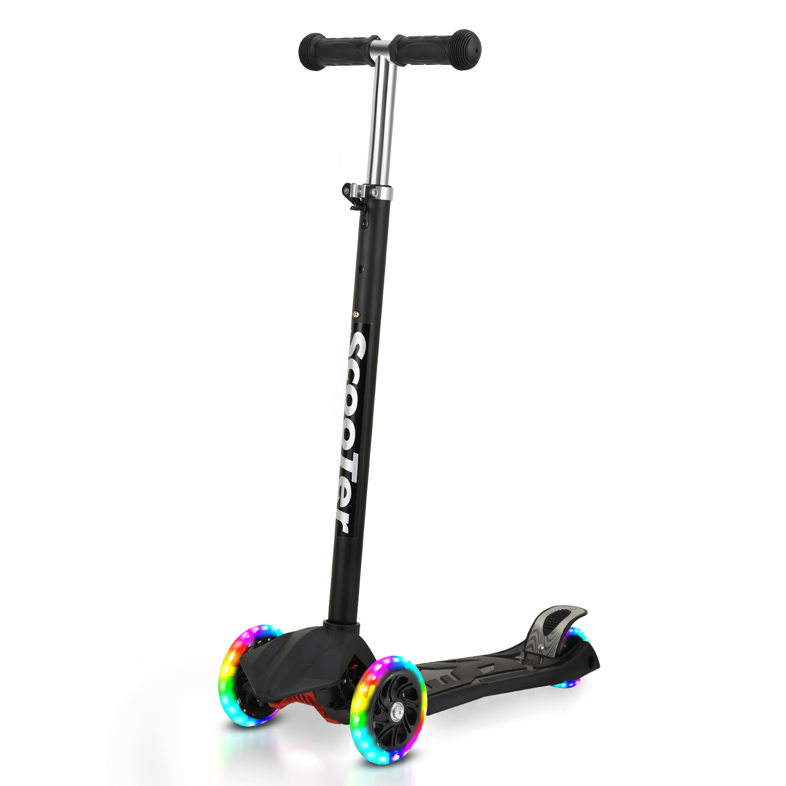 TEMU Height Adjustable Scooter Foldable Pedal Scooter Kick Scooter 3 Wheel Scooter Kickscooter Scooter Freestyle Pink/blue/black/green