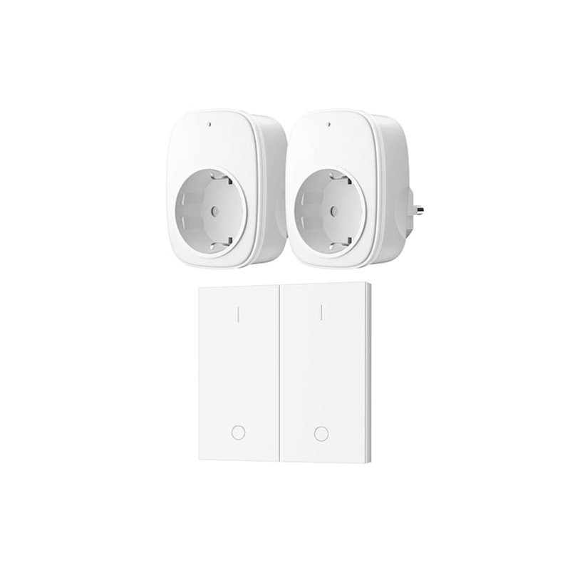 Image of 2 Wireless Outlets With 1 Wall Switch – , 3680w (16a) For Air Conditioner/heater, 30m Range, Child Lock, White