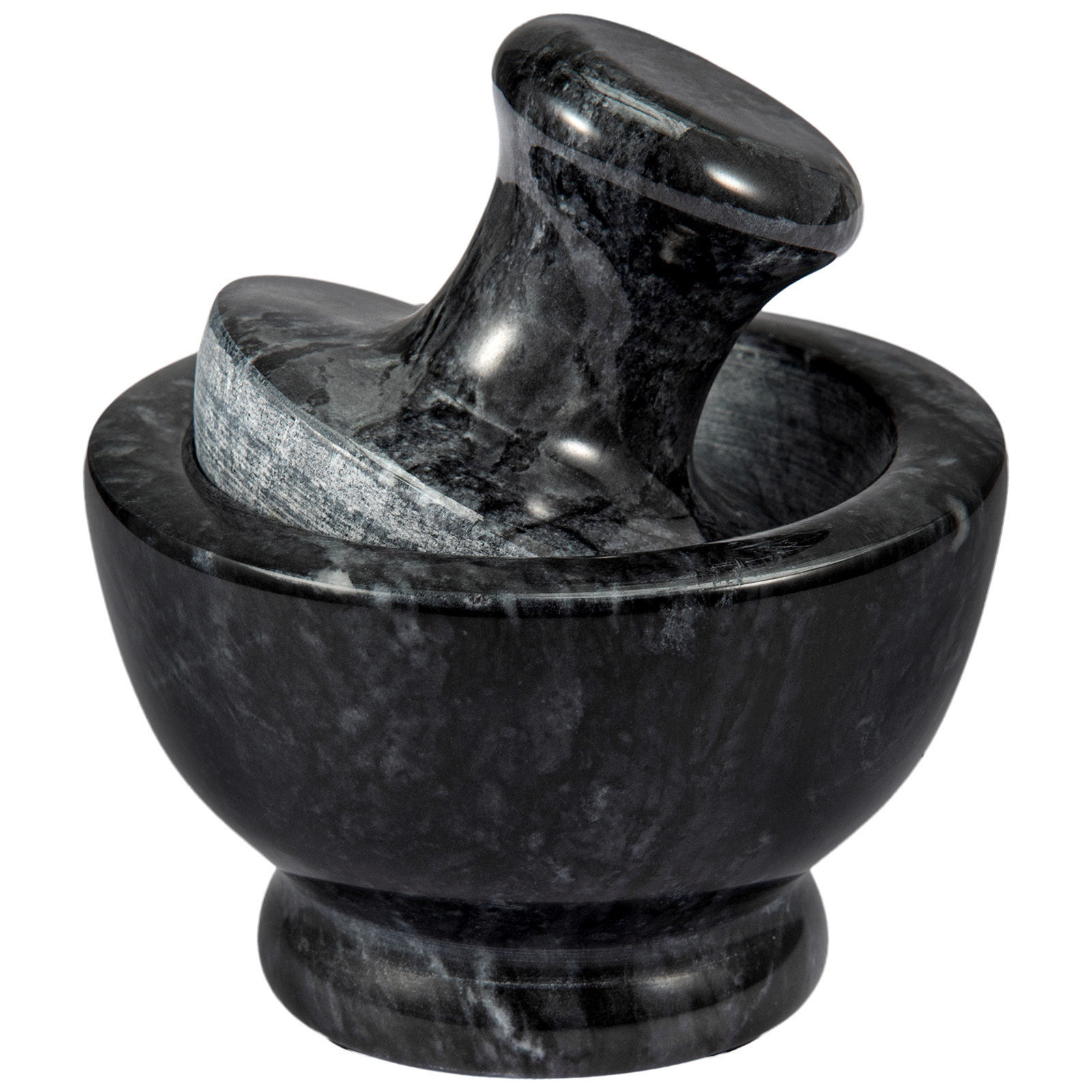 TEMU Mortar And Pestle Set, Marble Mortar And Mushroom Pestle, 1/2 Cup, Stone Grinder With Brush Placemat, Suitable For Pills And Spices, Easy To