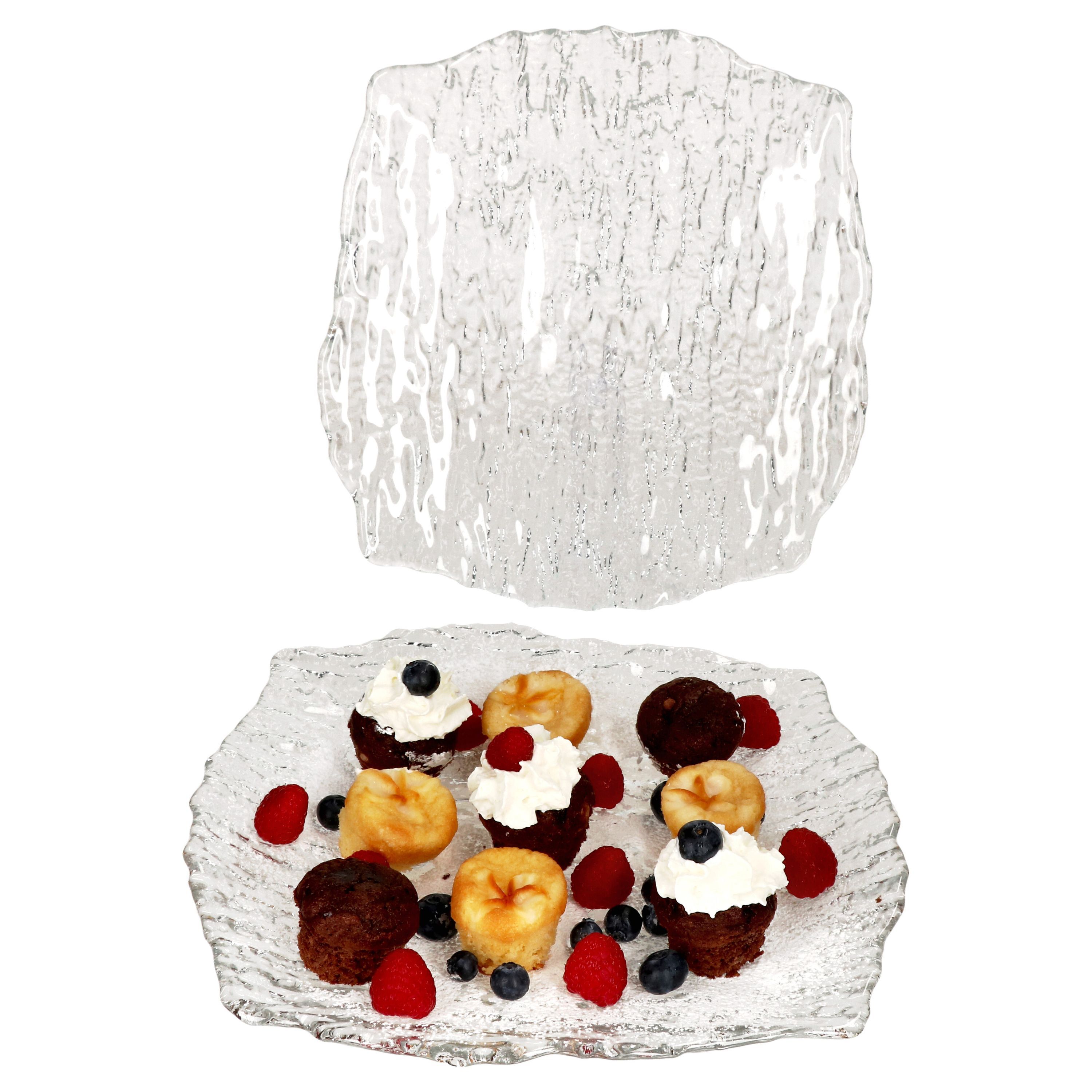 E-shop 2er Set Servierplatte Glas quadratisch 28,0 x 28,0 cm - 5410030