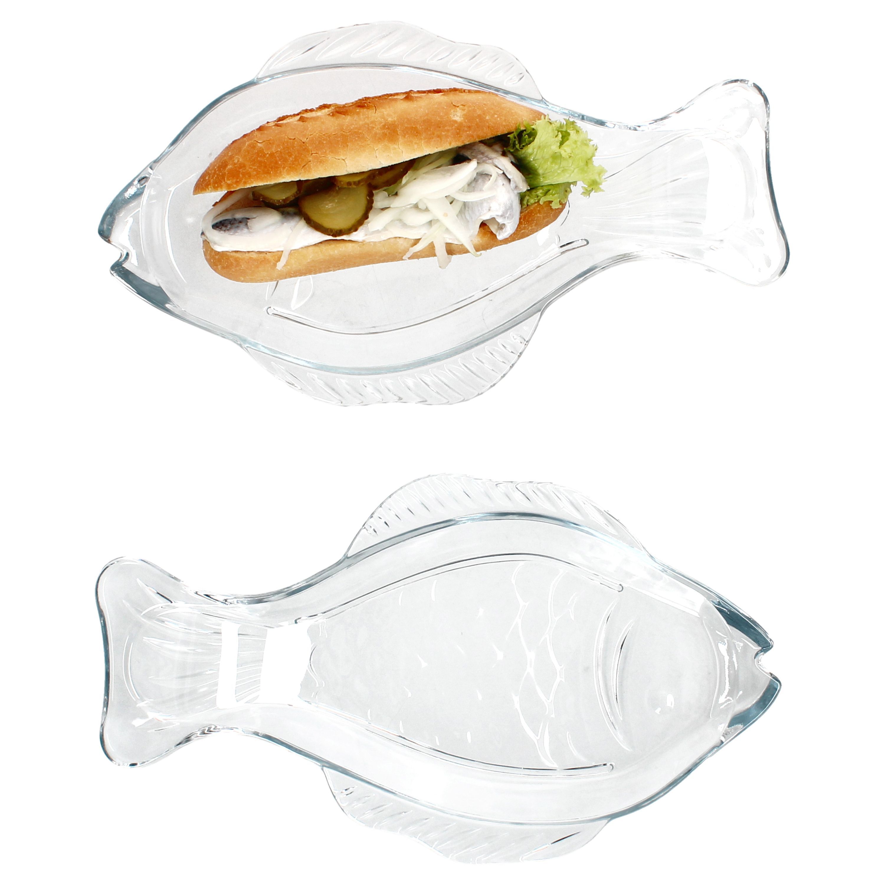 2-piece Set Oslo Fish Plate Size Glass - Tt11192