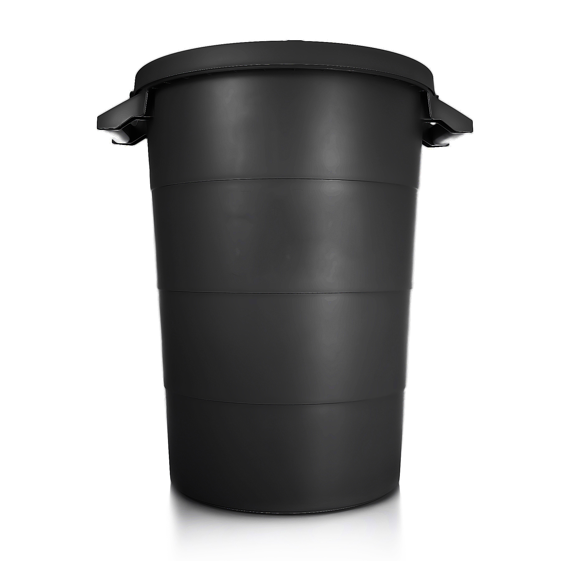 Image of Bigdean Waterproof Universal Tub With Lid And 2 Stable Carrying Handles 80 Black - Rain Trash Can - Suitable For Indoor And Outdoor Use -