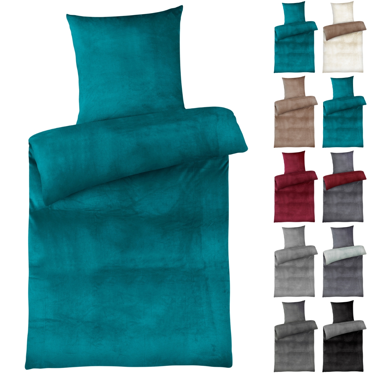 E-shop Warme Cashmere Touch Bettwäsche 135x200 - Kuschelige Winter Bettwäsche 135 x 200 cm aus 100% Mikrofaser - Flauschig weiche Bettbezüge 135x200cm