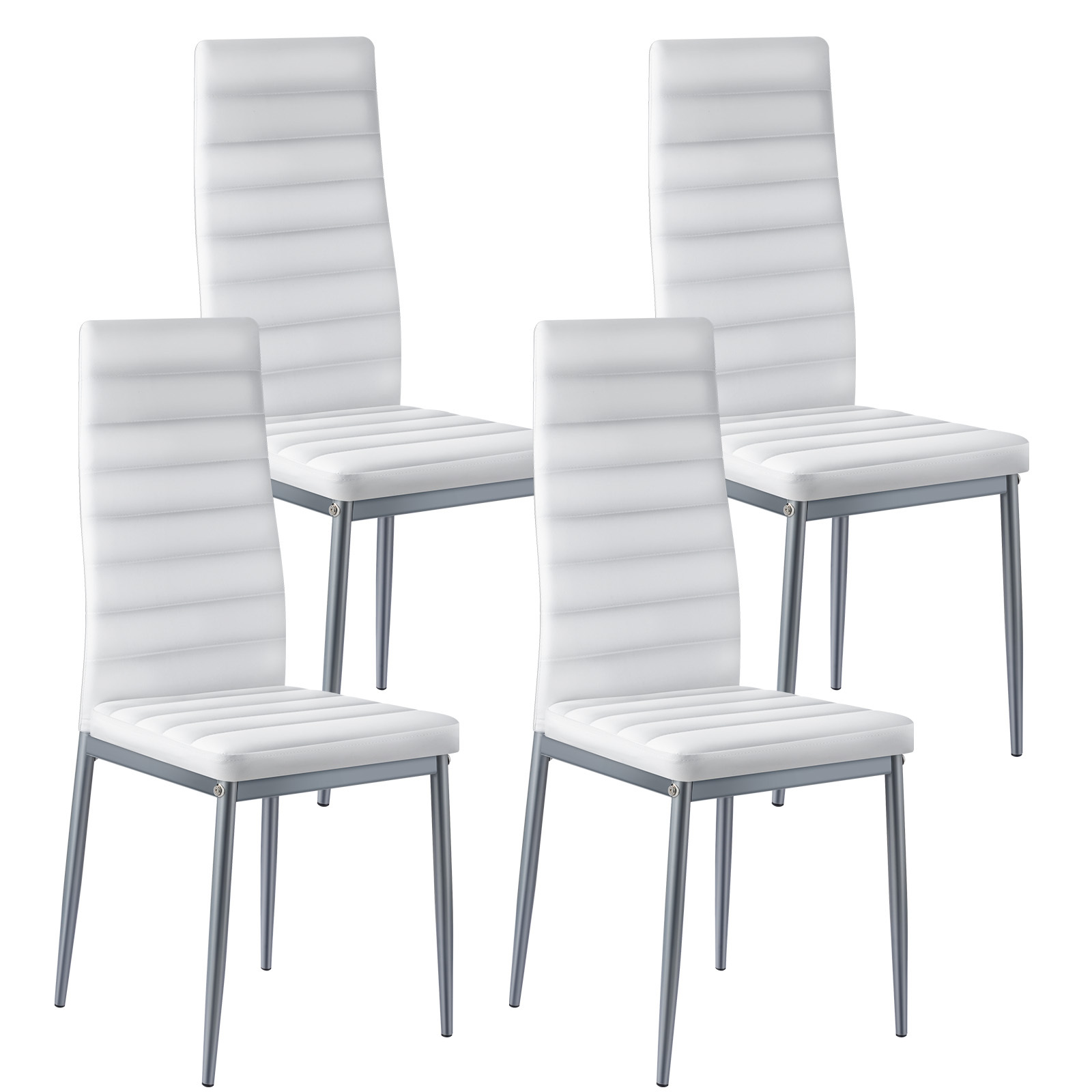 TEMU VEVOR Set sedie da moderne, sedia laterale imbottita in pelle per tavoli da , sedia da cucina salvaspazio con cuscini spessi e gambe in metallo