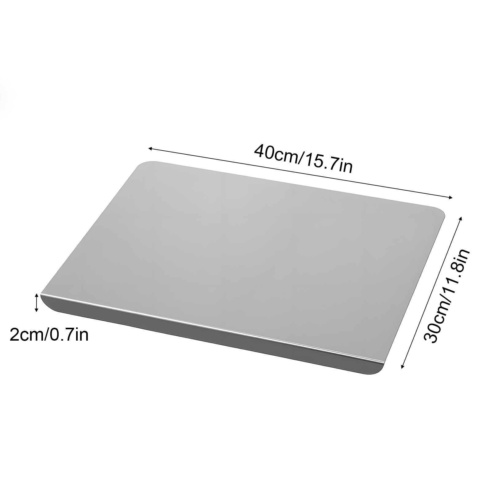 shipping 1pc of stainless steel cutting board a sturdy chopping board suitable for meat fruits vegetables bread and baking featuring a non slip design with a lip details 2