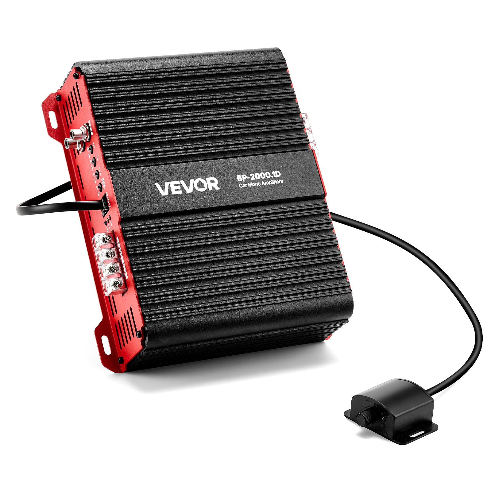 Vevor Monoblock Car Amplifier, 2000w Rms Max, 1/2/4 Ohm Stable, 1-channel Class D Car Audio Amplifier With Remote Subwoofer Level Control, Low Pass Filter And Boost, Volume Controller Included