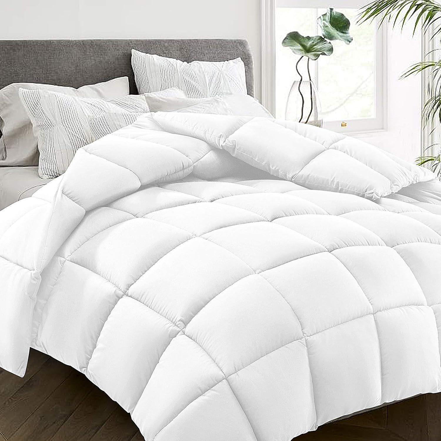 Luxury Hotel Quality Box Stitched Duvet Soft Touch Cover Down-Alternative Quilt HollowFibre Filling Lightweight Warm and Breathable for Ultimate Comfort 10.5 Tog 13.5 Tog 15 Tog Single Double King Super King Comforter