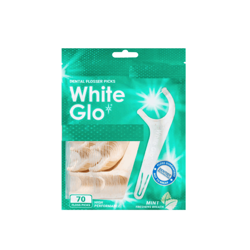 White Glo Dental Flosser Picks- Handle 70 Floss Picks: retailer-supplied image