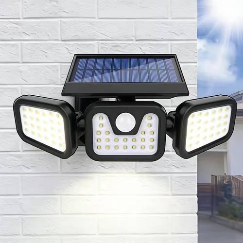 74 led solar wall light sensor solar light outdoor wall lamp with 3 level brightness adjustment suitable for gates yards garages and solar powered 270 wide angle