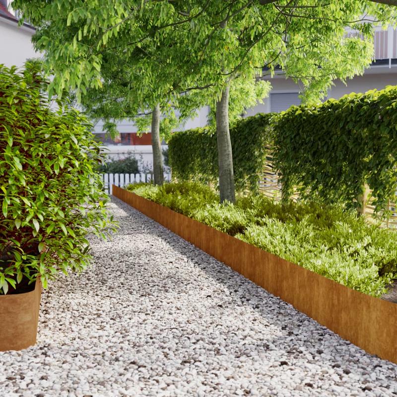TEMU Grass Edges 10 Pcs. 25x103 Cm Flexible Corten Steel,