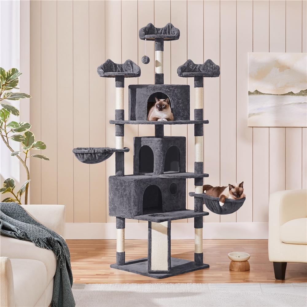 E-shop Costoffs Katzenbaum 194 cm Katzenkratzbaum Kletterbaum mit Plüsch Sisalseil Katzenhäusern Kratzbaum für Katzen