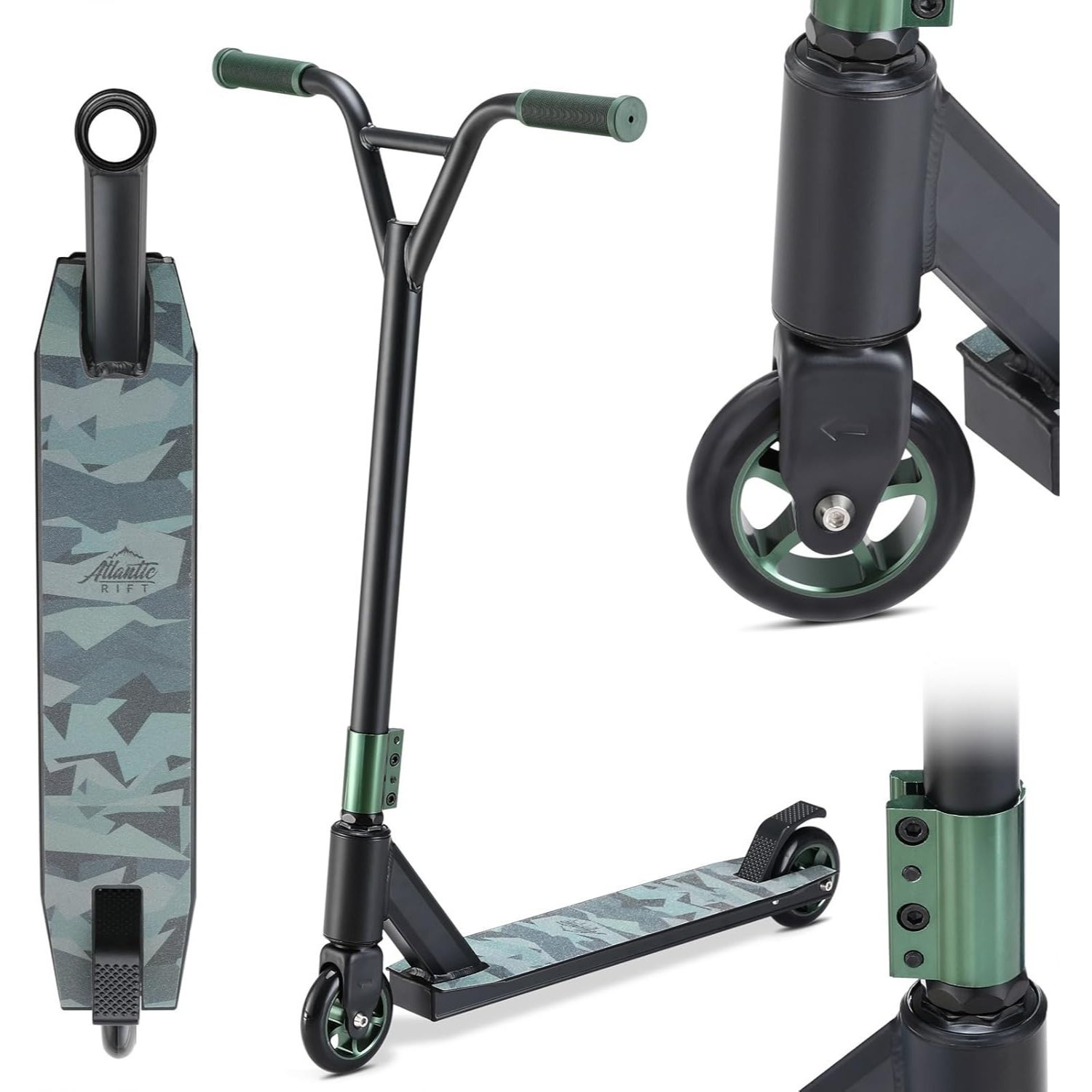 TEMU ® Stunt Scooter With 360° Y-handle Aluminum Chassis 100kg Load Capacity Bearings Adult Scooter Children's Kick Scooter Fun Scooter