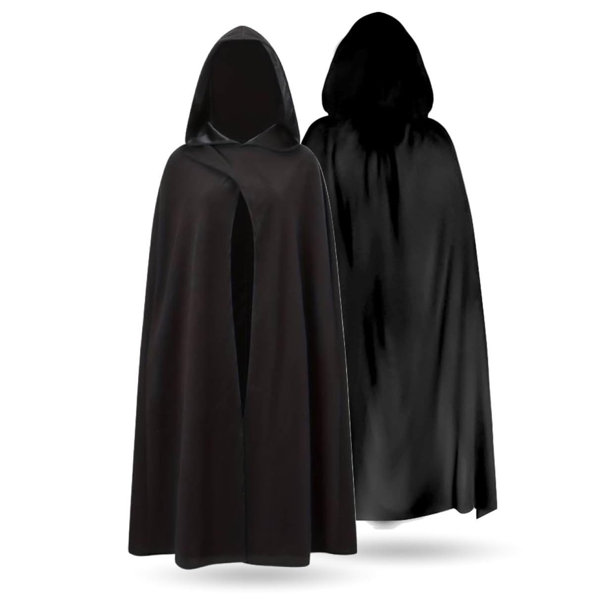 Image of Tk Vampire Halloween Costume Black Disguise For Boys & Adults - Hooded Cape - Mardi Gras & Carnival
