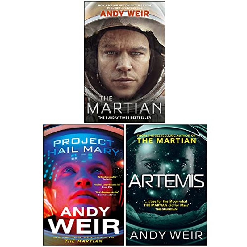 TEMU Andy Weir Collection 3 Books Set (the Martian, Artemis & Project Hail Mary), Science Fiction, Survival Against All Odds, Edge-of-your-seat