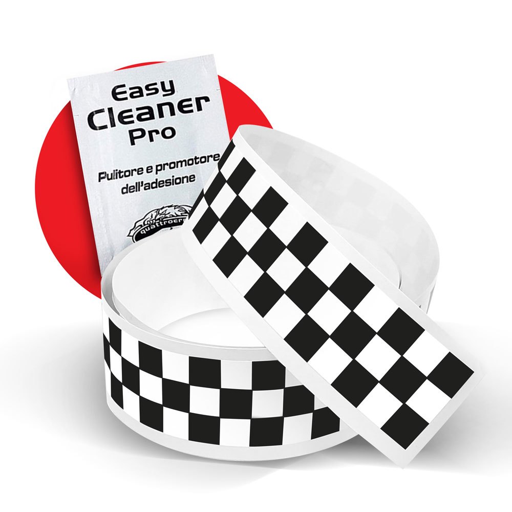 TEMU Trim Stripe Adhesive Stripes In Checkers, White And Black