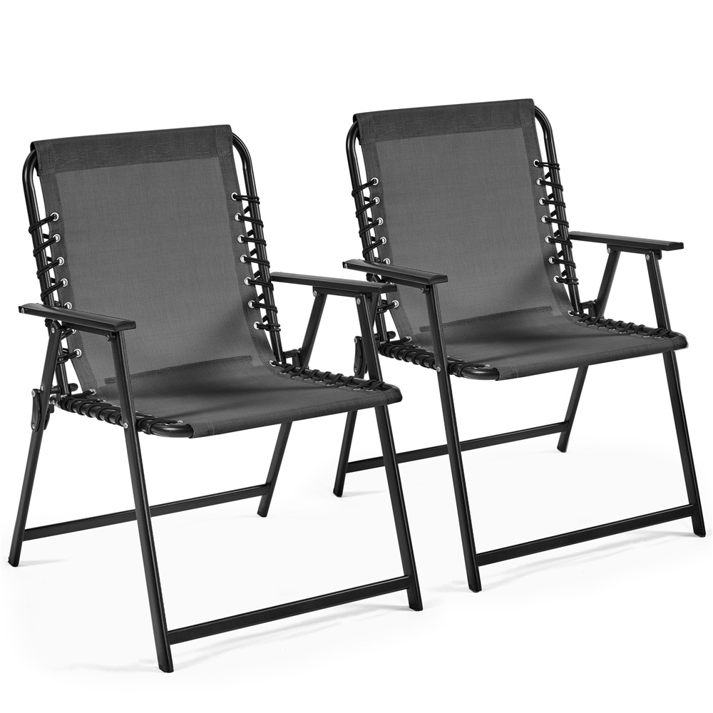 TEMU Costoffs 2pcs Texteline Chairs Outdoor, Folding Patio Chairs Dining Chairs With Backrest & Armrests For Garden, Lawn, Porch, Backyard, Poolside