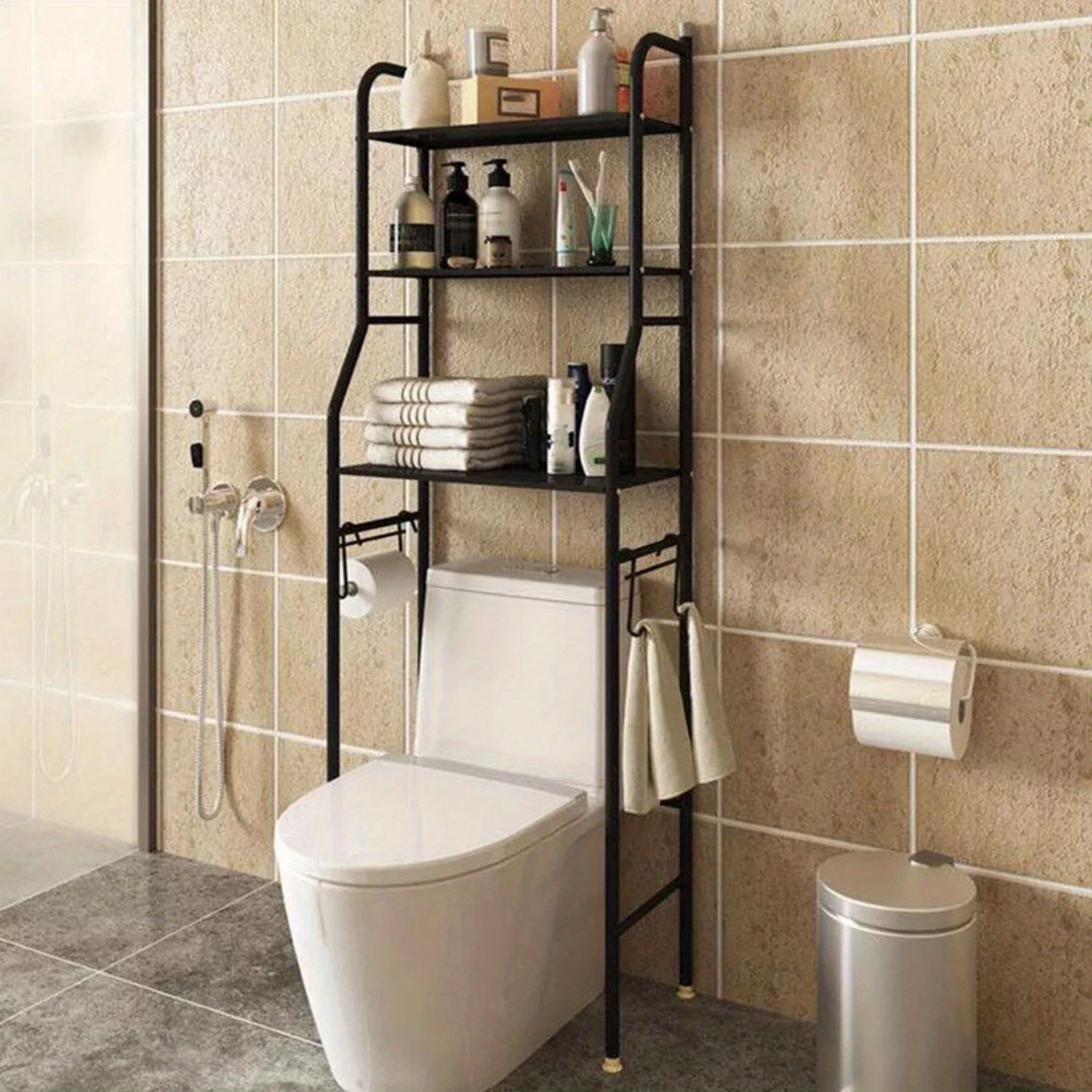 TEMU 3 Tier Over Toilet Storage Rack Bathroom Laundry Washing Machine Shelf Organizer